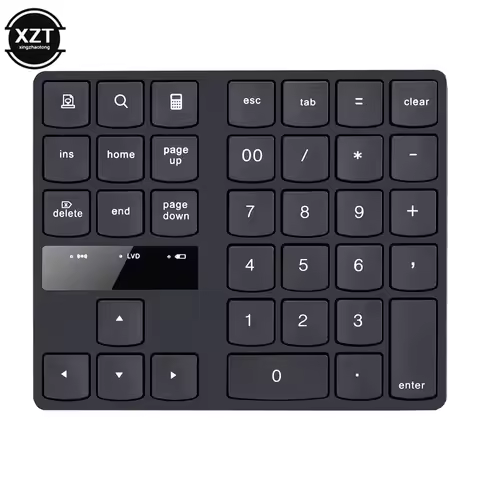 USB 2.4G Wireless Keyboard 35 Keys Buttons Multimedia Quiet Keypad Charging Number Digital Numpad For Laptop PC Office Supplies