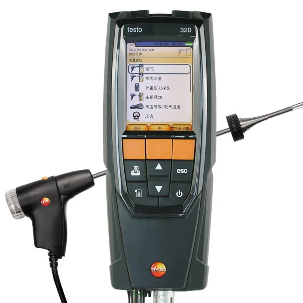 testo 320 Order-Nr.  0563 3220 75 flue gas analyzer for  CO , O2  and CO2 gas leakage detector