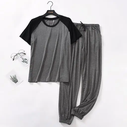 느슨한 모달 숙녀 잠옷 Pijama 짧은 소매 바지 두 조각 정장 L-4XL 잠옷 여성 플러스 사이즈 Nightwear 잠옷 세트