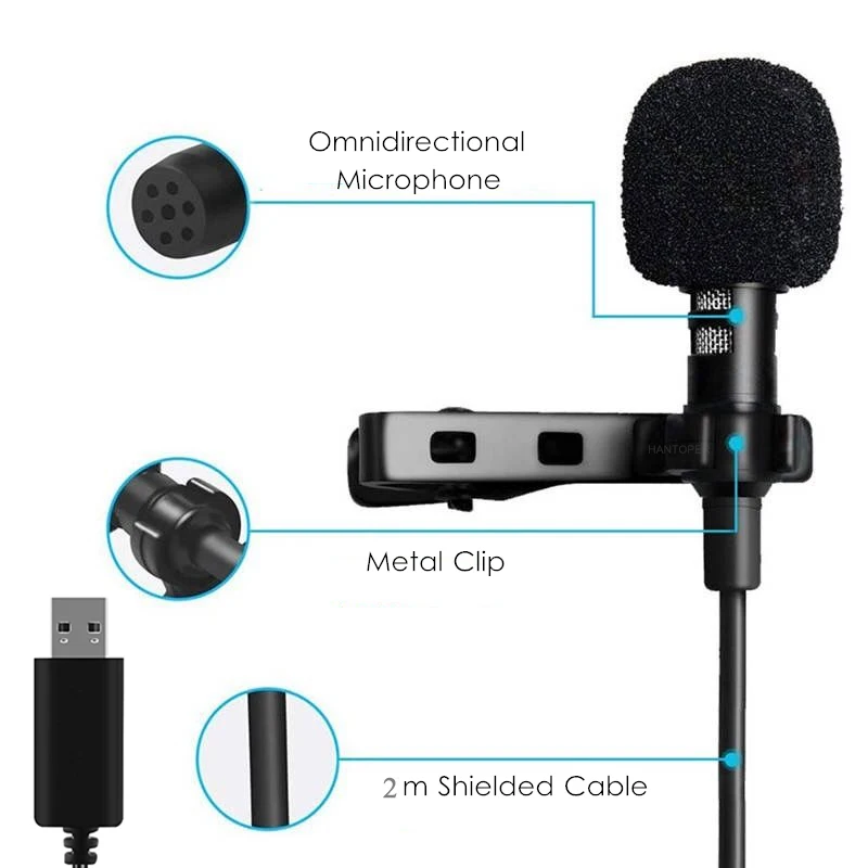 USB Desktop and Laptop Computer Microphone, 360° Omnidirectional Condenser Mic, PC Microphone for Tele-Conference/Learning