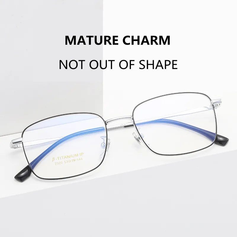 Pure Titanium Glasses Frame Men Square Eyewear Male Classic Optical Prescription Myopia and Hyperopia Eyeglasses Gafas Oculos