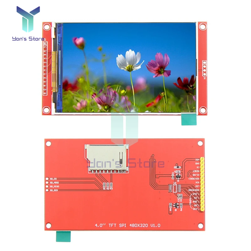 4.0 inch LCD 480*320 MCU SPI Serial TFT LCD Module Display Screen with Touch Panel Build-in Driver ST7796S/ILI9486 Newest LCD