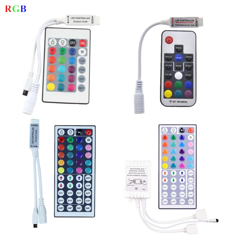 1 Piece RGB RGBW Remote controller RF 11 17 Keys  IR 20 24 40 44 Key remote control music CCT dimmer for SMD 5050 2835 LED Strip