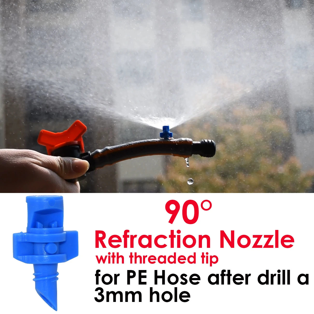 20 Pcs 90/180/360 Graden Hoek Eenvoudige Breking Nozzle Sprinkler Hoofd Draad Verbinding Tuin Boom Irrigatie Mist Spuit