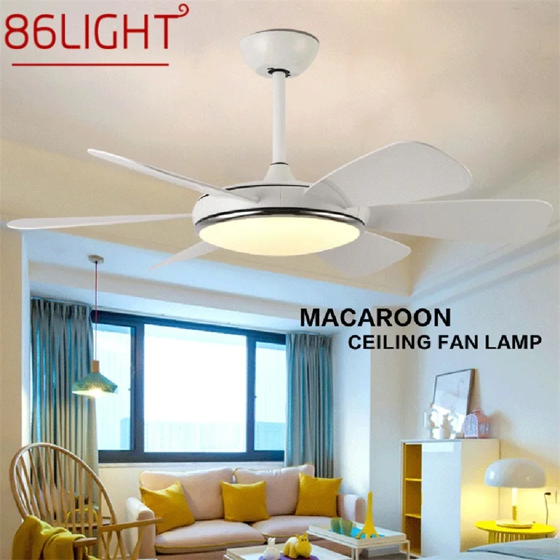 

86LIGHT Ceiling Fan LED Light With Remote Control 3 Colors 220V 110V Modern Decorative for Rooms Dining Room Bedroom