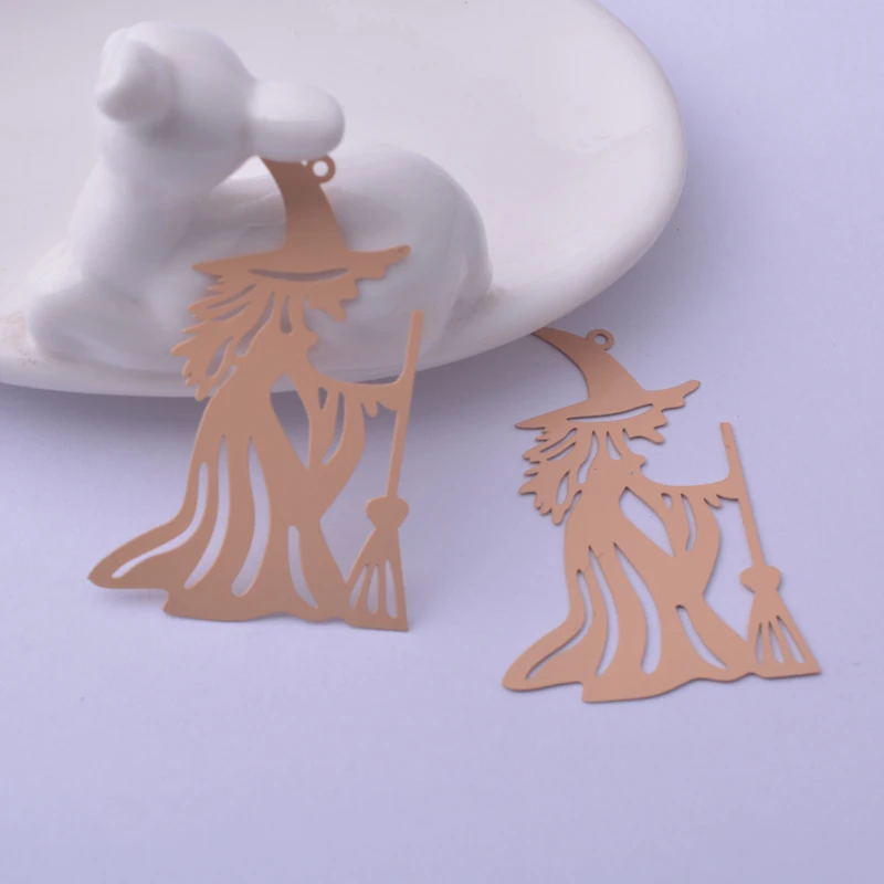 30 Stück AA3594 33*50mm Halloween Schmuckzubehör Hexenanhänger Zauberer-Anhänger Große Ohrring-Accessoires – Detail 4