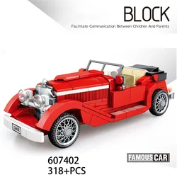1936 Roadster Classic Vintage Car Benz 500k Building Block Vehicel Construction Brick Educational Toys Collection For Boys Gift