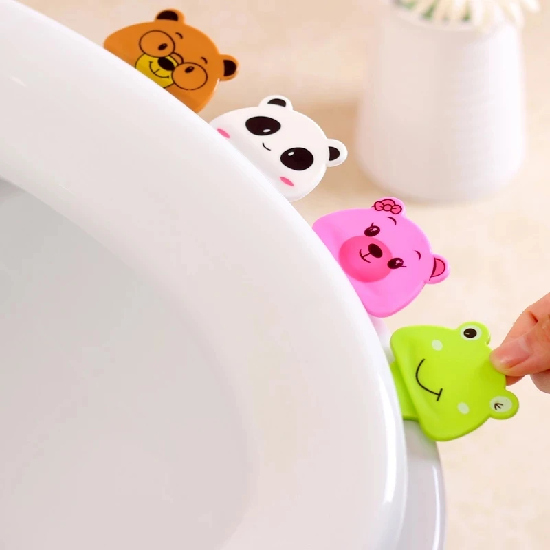 1pcs Cute cartoon creative toilet portable toilet cover is not dirty hands opened toilet lid toilet lifting tool