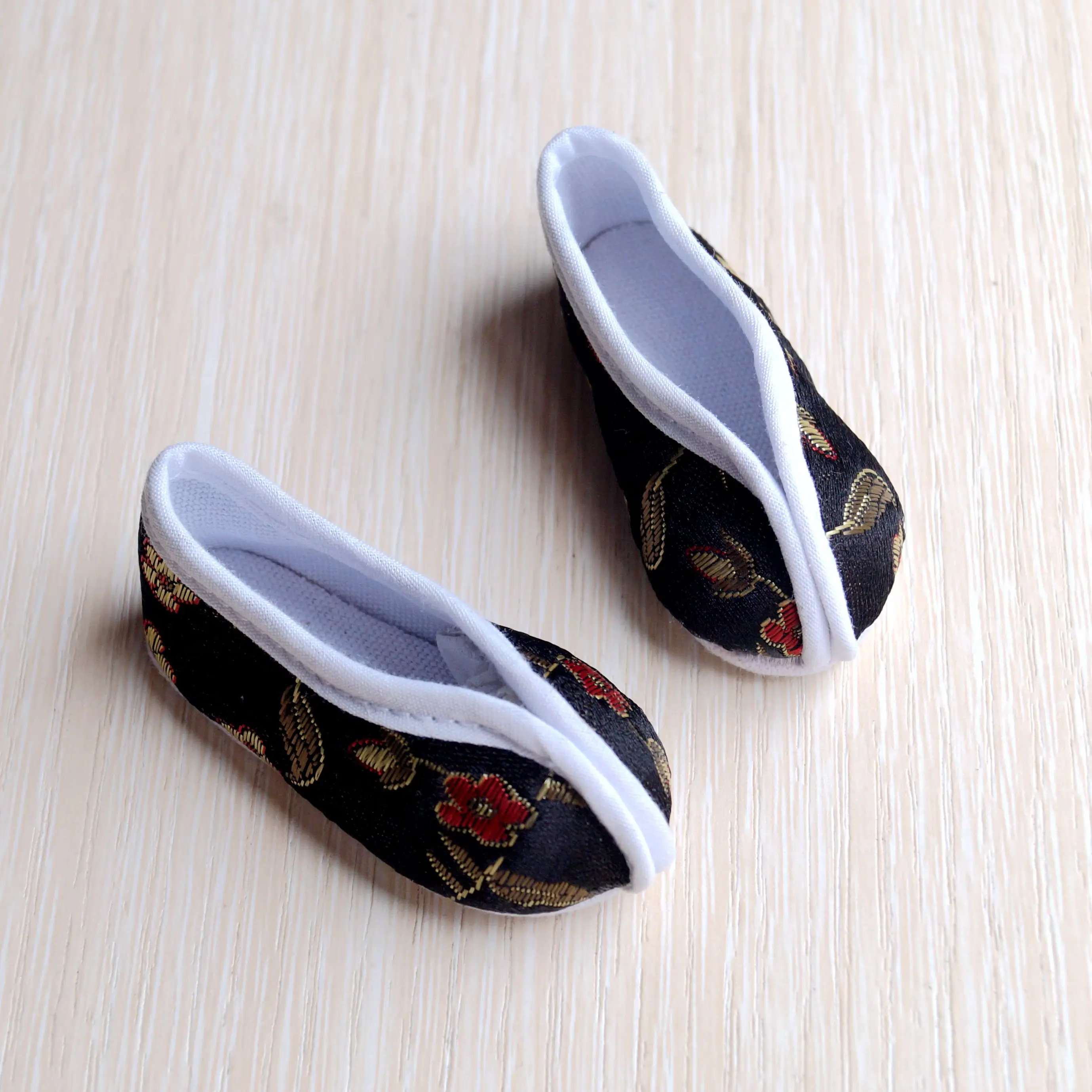 

BJD Black Ancient Chinese Embroidered Shoes Flats For 1/3 24" 60cm 1/4 SD Uncle Tall DK DZ AOD DD Doll FREE SHIPPING