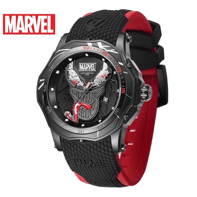 Marvel ufficiale autorizzato originale Disney Avengers VENOM orologio al quarzo impermeabile da uomo orologi da polso cinturino in silicone maschile di lusso