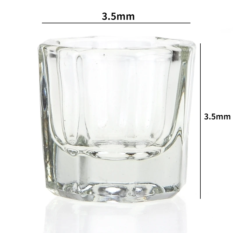 Transprent Acryl Crystal Glass Nail Crystal Cup Met Deksel Kom Houder Acryl Poeder Schotel Clear White Nail Art Accessoire Gereedschappen