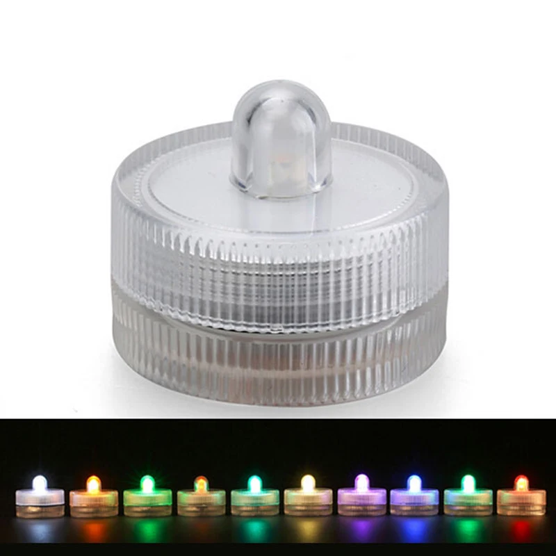 Flameless LED Tea Light, Waterproof, Underwater Battery, Submersible, Festival Celebration, Wedding Party, 100 PCs/Lot