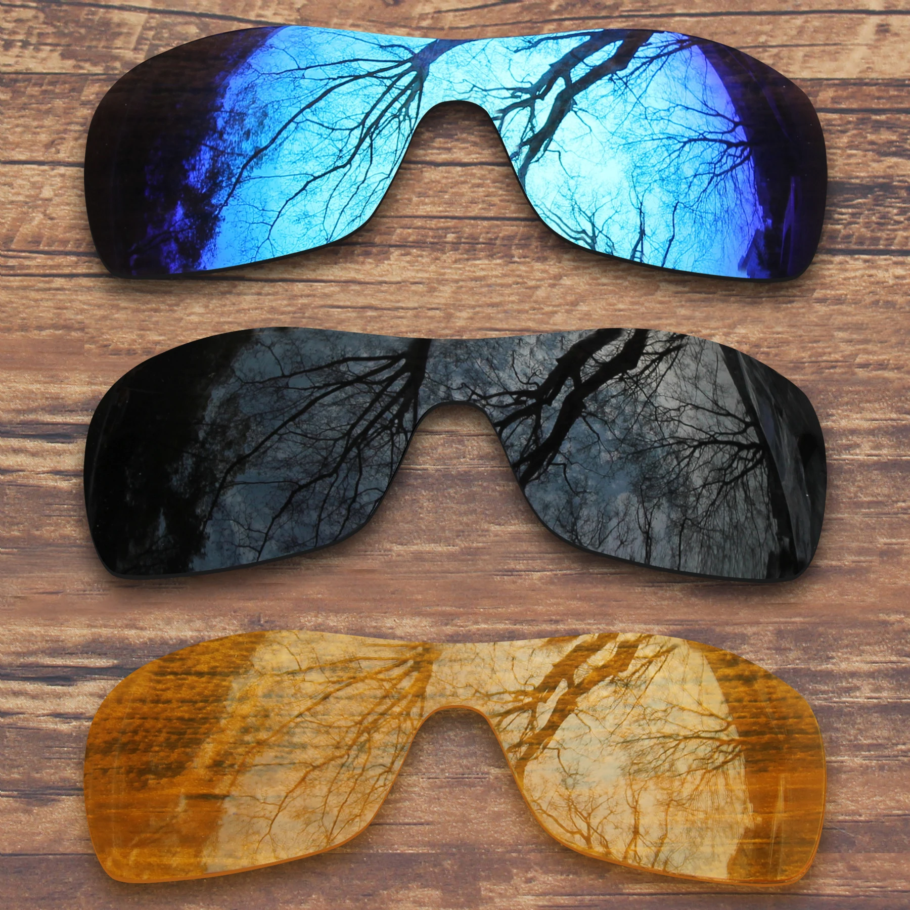 

Millerswap 3 Pieces Black.Blue.Yellow Polarized Replacement Lenses for Oakley Antix Sunglasses