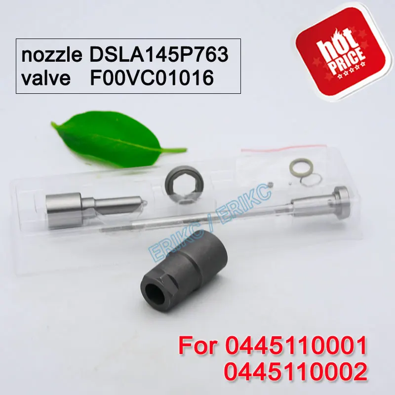 ERIKC 0445110002 Diesel Fuel Injector Nozzle DSLA145P763 0433175175 Control Valve F00VC01016 Spare Parts For Bosch MB 6460700187