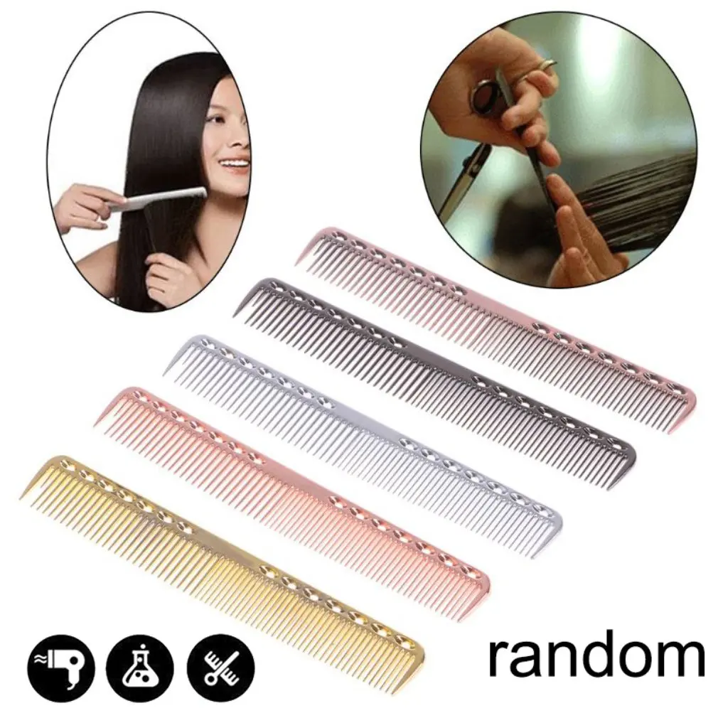 ทนทานอลูมิเนียม Hairdressing หวีหวีป้องกันหวีตัดผมสำหรับตัดผมผมความงามเครื่องมือ