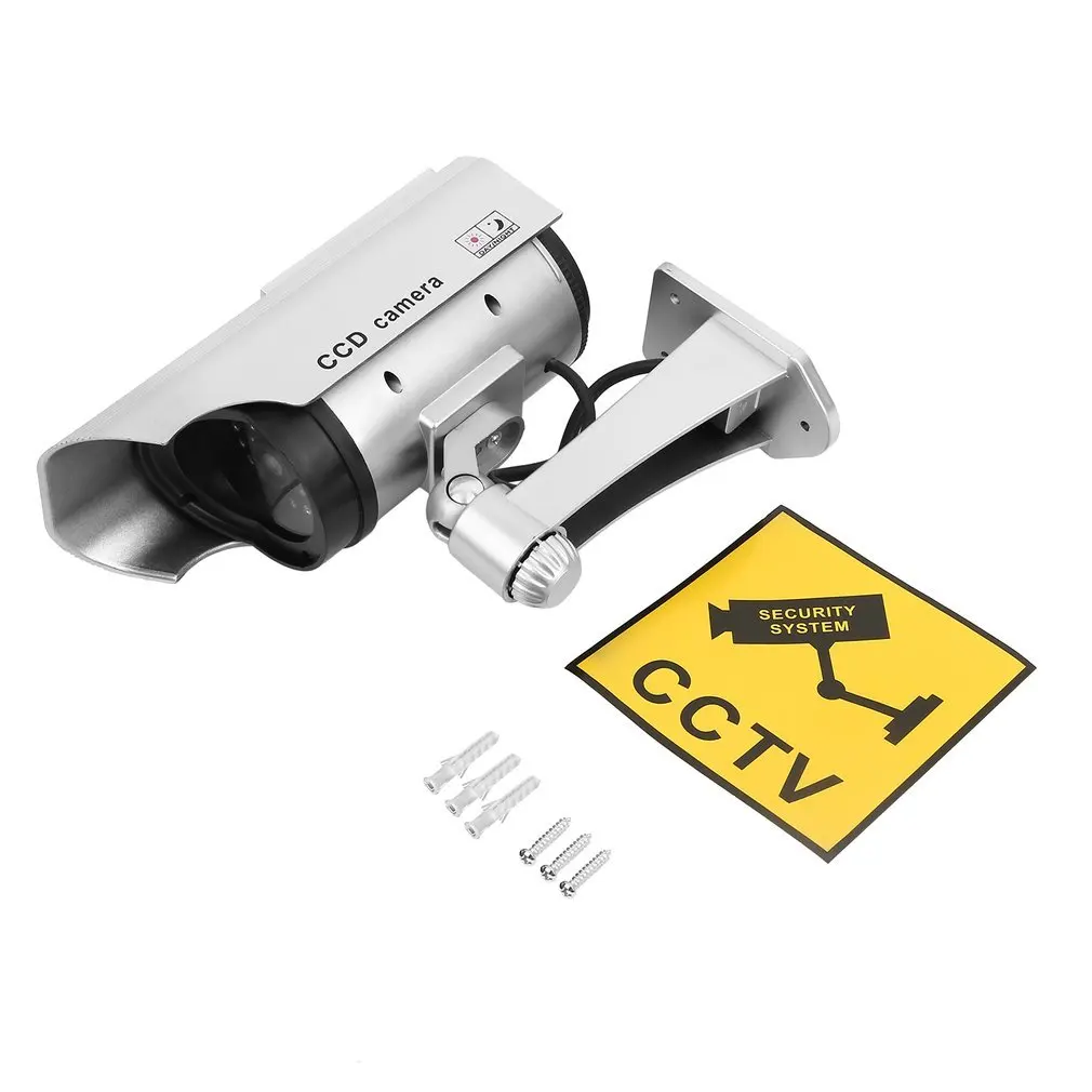 Dummy Camera Solar Battery Powered Flicker Blink LED Fake Indoor Outdoor Surveillance Security Camera Bullet CCTV Camera