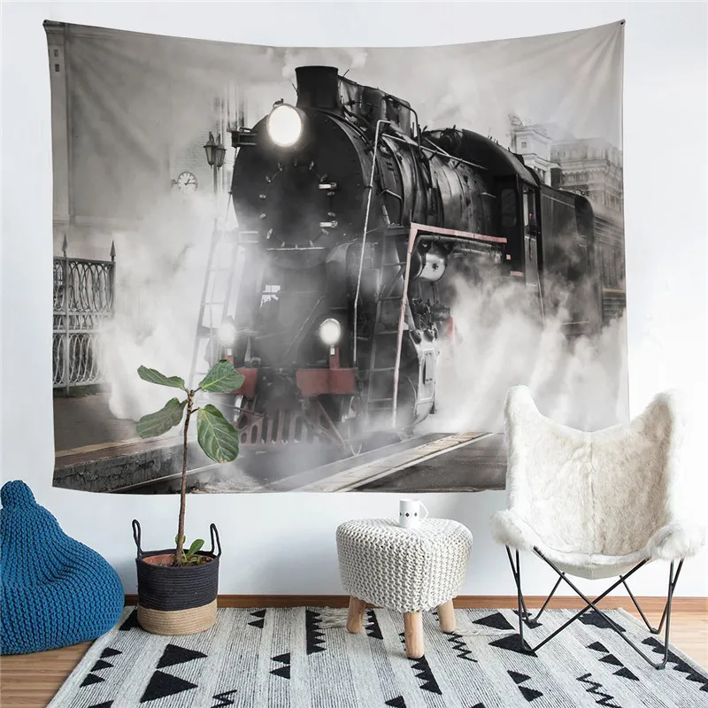 

Train Printed Living Room Decoration Wall Hanging Tapestry Yoga Mat Rug Home Decor Art