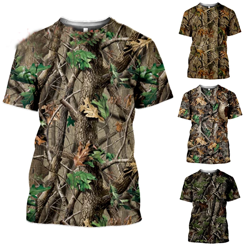 Outdoor Hunting Camouflage T-shirt Men 3d Print Summer Cool Tops Sport Camo Fashion Gym Tees Shirts Mens Clothes