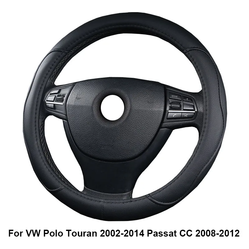 For VW Polo Touran 2002-2014 Passat CC 2008-2012 Car Steering Wheel Cover Wrap Non-slip Funda Volante Auto Car Accessories