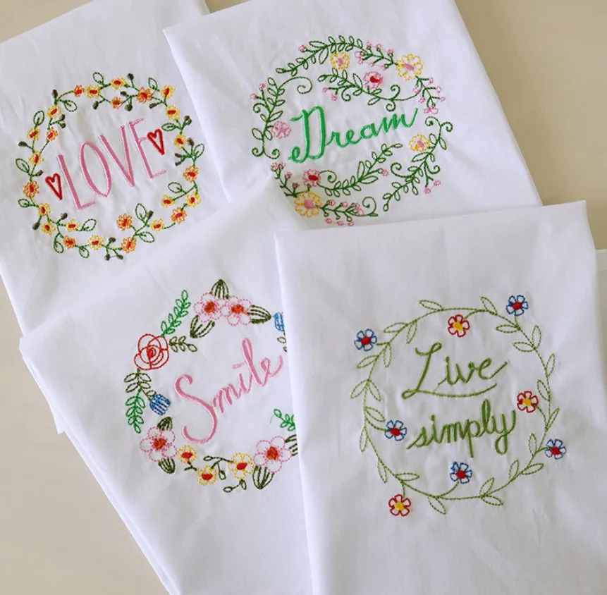 6pcs/set Napkins 45×65cm High-quality Embroidered Tea Towels Cotton Kitchen towels Cloth Napkins for Wedding，decoration mariage