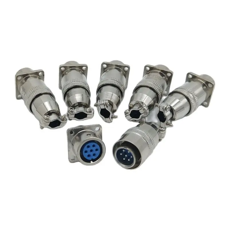 12mm XS12 With Flange Push Pull Self-Locking Fast Aviation Connector Square Mount 1set