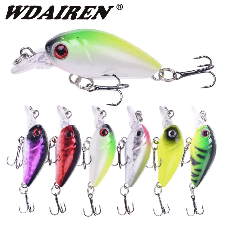 1Pcs Crank Wobbler Fishing Lures 4.5cm 4g 3D Eyes Crankbait Artificial Hard Bait for Minnow Bass Carp Swimbait Fishing Tackle