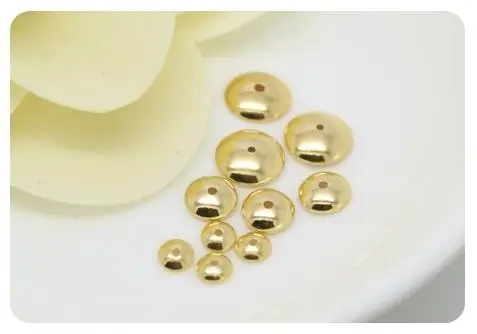 (3459)20PCS 3MM 4MM 6MM 8MM 10MM 12MM 24K Gold Farbe Überzogene Messing glänzend Perlen Kappen Hohe Qualität Diy Schmuck Zubehör – Detail 2