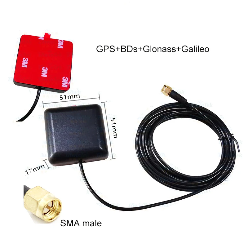 Antena GPS de alta ganancia 38dbi, soporte GPS BDs Glonass Galileo con SMA macho para navegación externa de coche R136