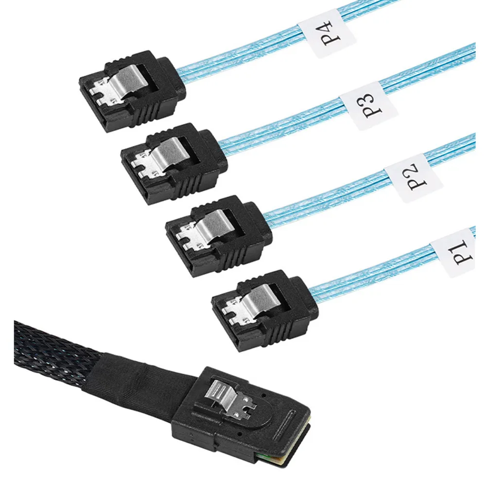 

MiniSAS to SATA Adapter Converter,Mini SAS SFF 8087 Controller 6gb to 4 SATA Forward Breakout Cable SFF-8087 Connector to 4 SATA