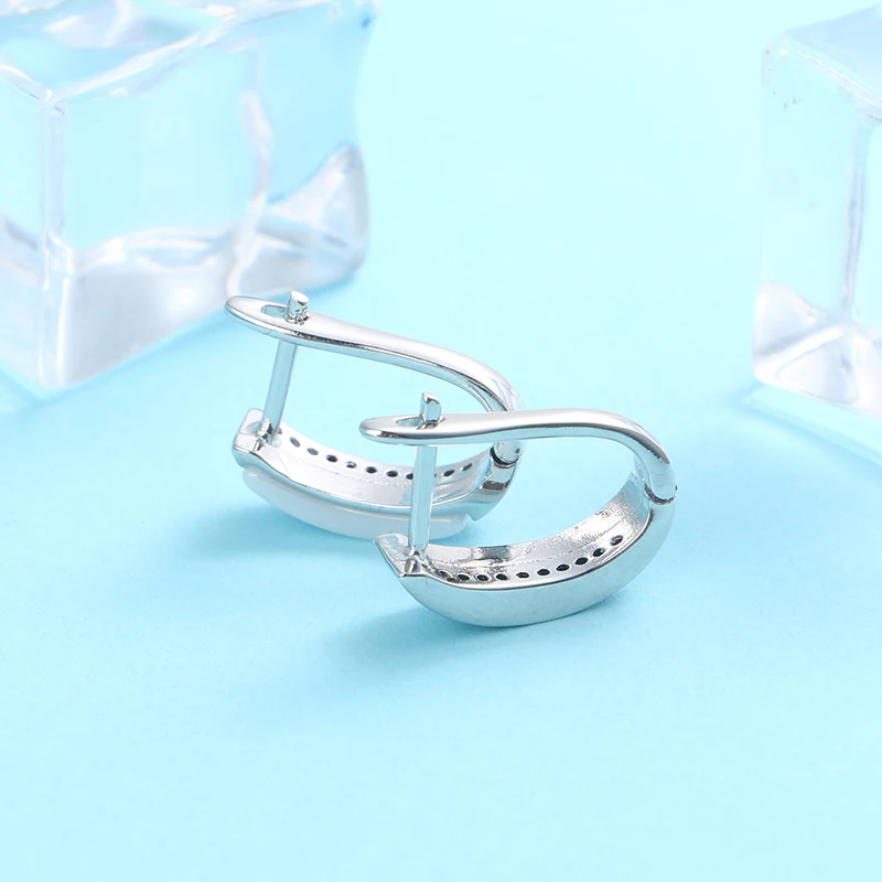 Cut Surface 3mm Crystal Ceramic Rings Tiny Cute Ceramic Earrings For Women Fashion Jewelry Set Wedding Party Elegant Jewelry