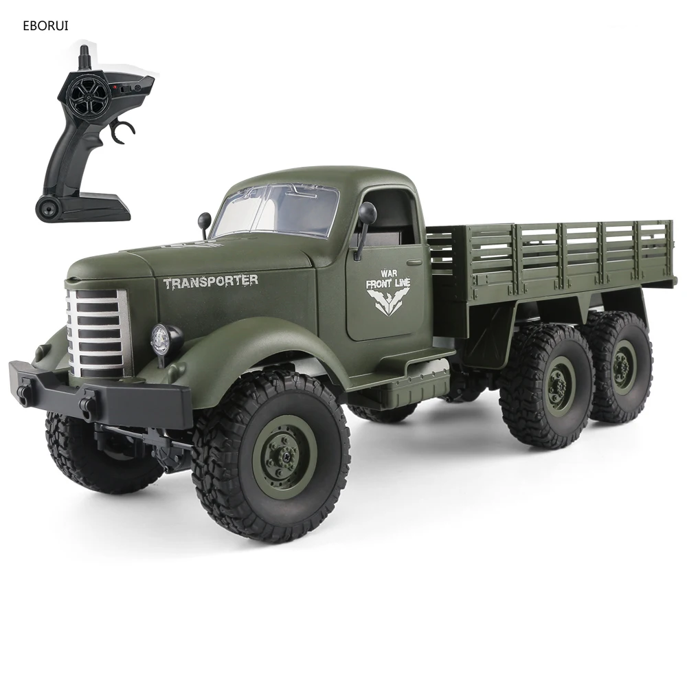 

New Version JJRC Q60 RC Truck 1/16 RC Off-road Crawler 2.4G 6WD Military Truck Army Car Children Gift Toy for Kids RTR