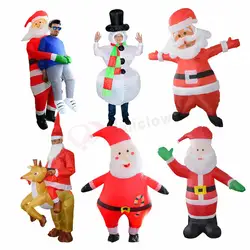 Christmas Inflatable Santa Claus Costumes Adult Kids Snowman Fancy Dress Halloween Carnival Cosplay Outfit Birthday Party Suit