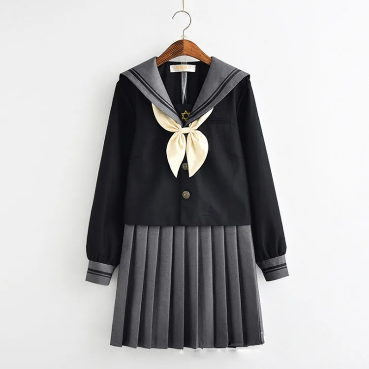 Japanse School Uniform Voor Meisjes Sweet Lolita Sailor Koreaanse Uniformen Cosplay Lange Mouw Plooirok Student Set