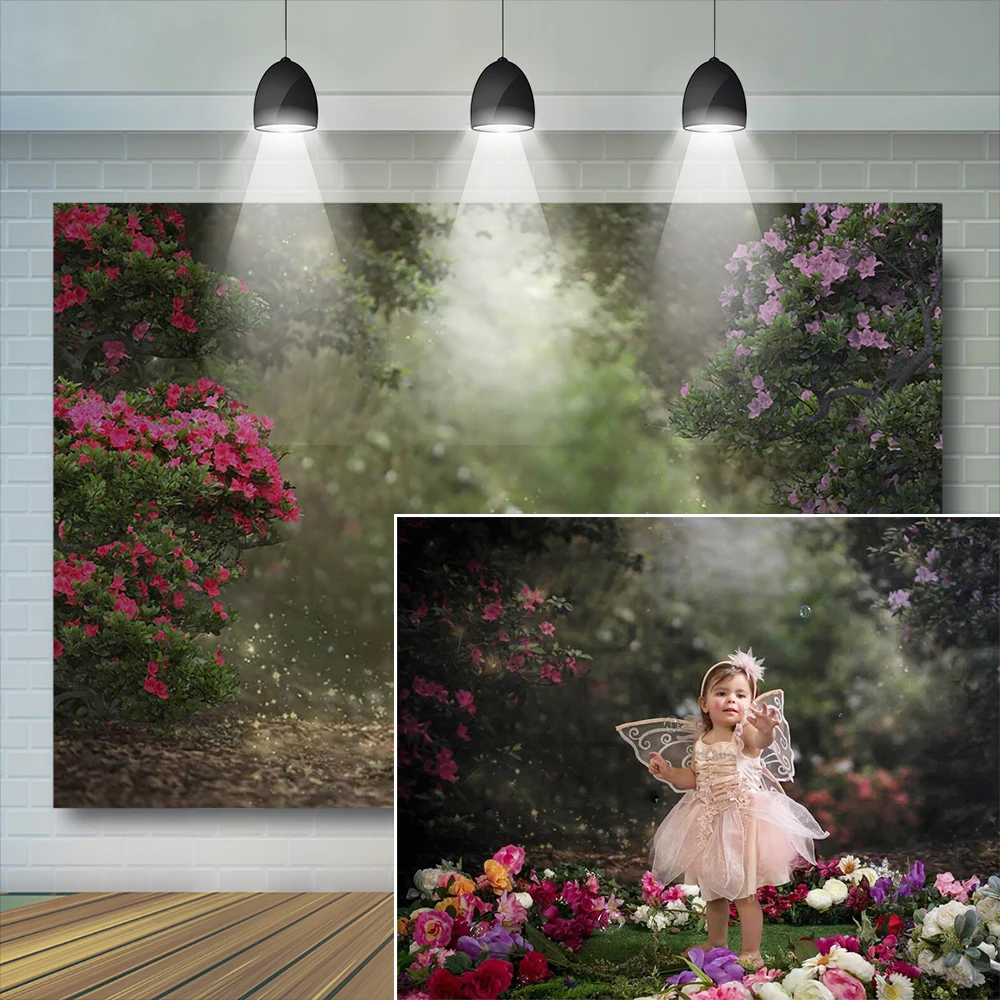 Meisjes Bloemen Cake Smash Achtergrond Pasgeboren Baby Portret Fotografie Achtergrond Meisje 1st Verjaardagsfeestje Decoratie Banner