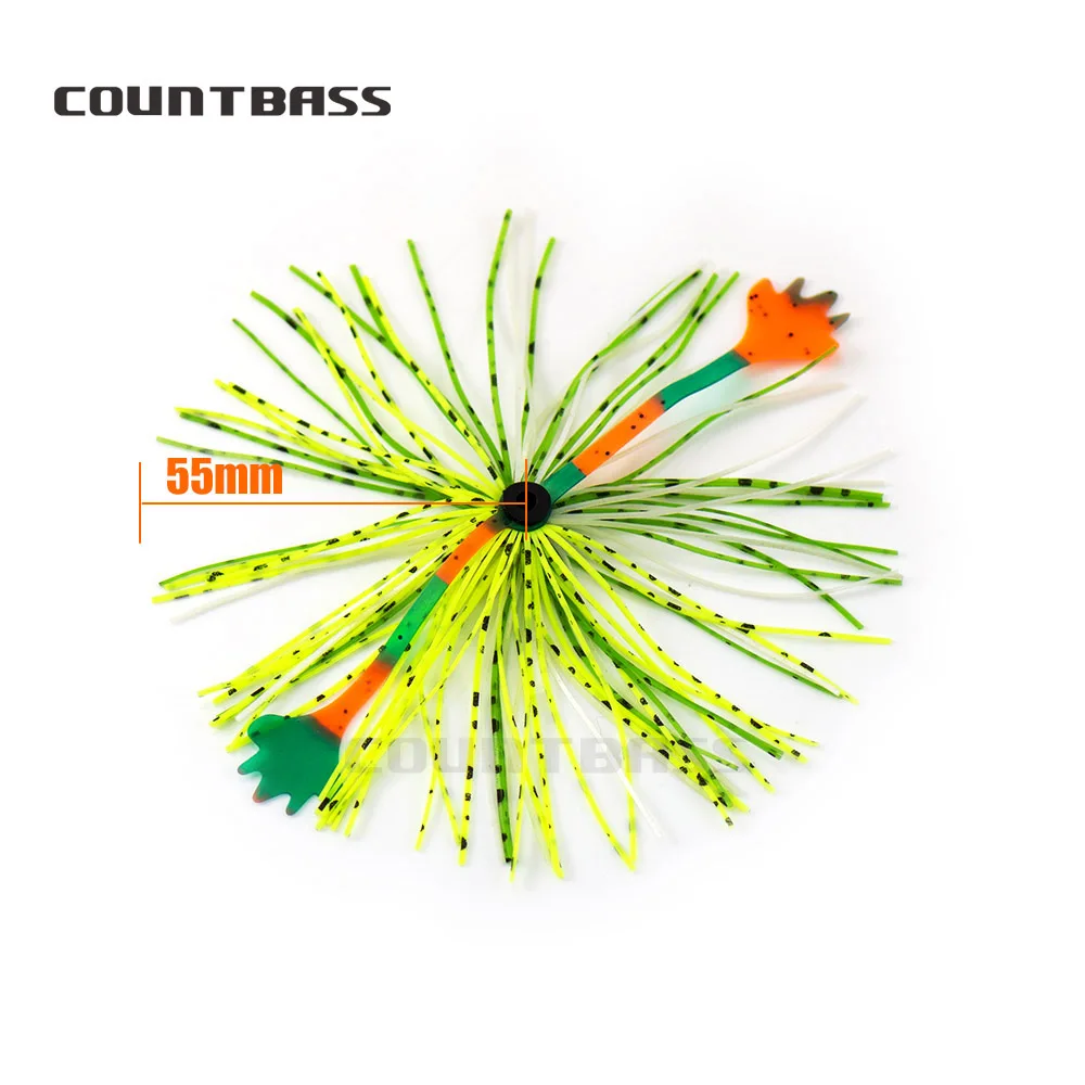 COUNTBASS 6PCS Silicone Rubber Skirt Trailer Replacement for Frog Bait Octopus Madai Squid Jigging Fishing Lures