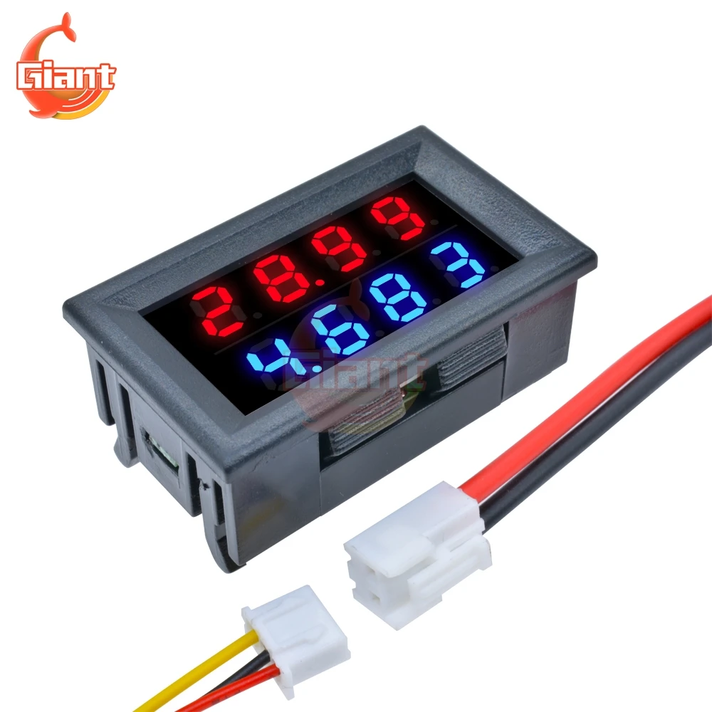 Mini 5 Wires Digital 0.28\'\' DC 0-100V 10A Voltmeter Ammeter Volt Amp Voltage Current Meter Tester Panel Dual LED Display DC 5V