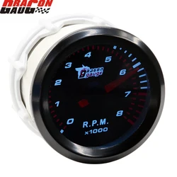 Dragon 52MM Auto Car Rev Counter Tachometer Pointer Instrument Gauge 8000 RPM Gasoline 4-6-8 Cylinder Meter