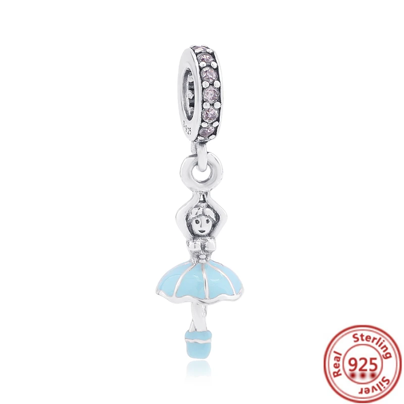 جديد راقصة الرقص الملكة فنجان القهوة 925 الفضة الخرز صالح الأصلي باندورا Charms سوار الإسورة DIY بها بنفسك النساء مجوهرات اكسسوارات #5