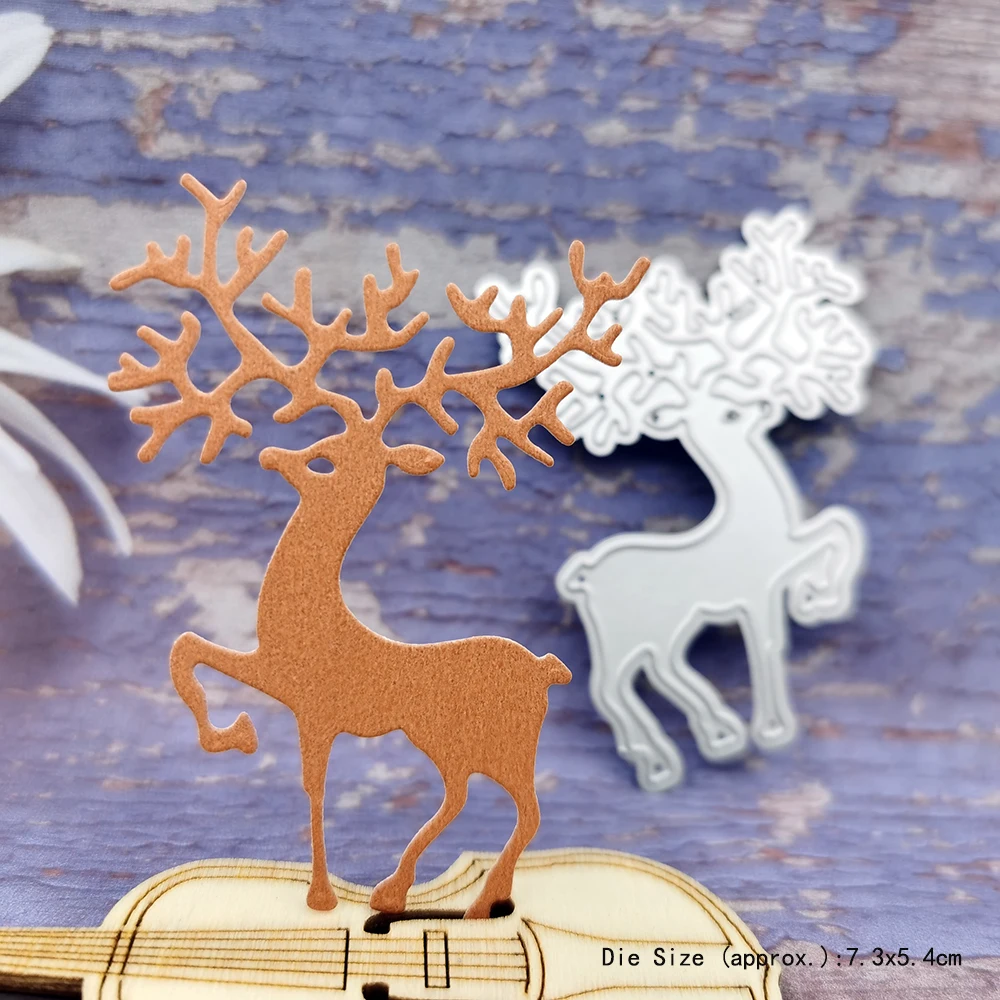 قوالب قطع معدنية من الأيائل لصنع البطاقات، قالب ألبوم الصور، استنسل DIY حرفي مصنوع يدويًا على شكل حيوان