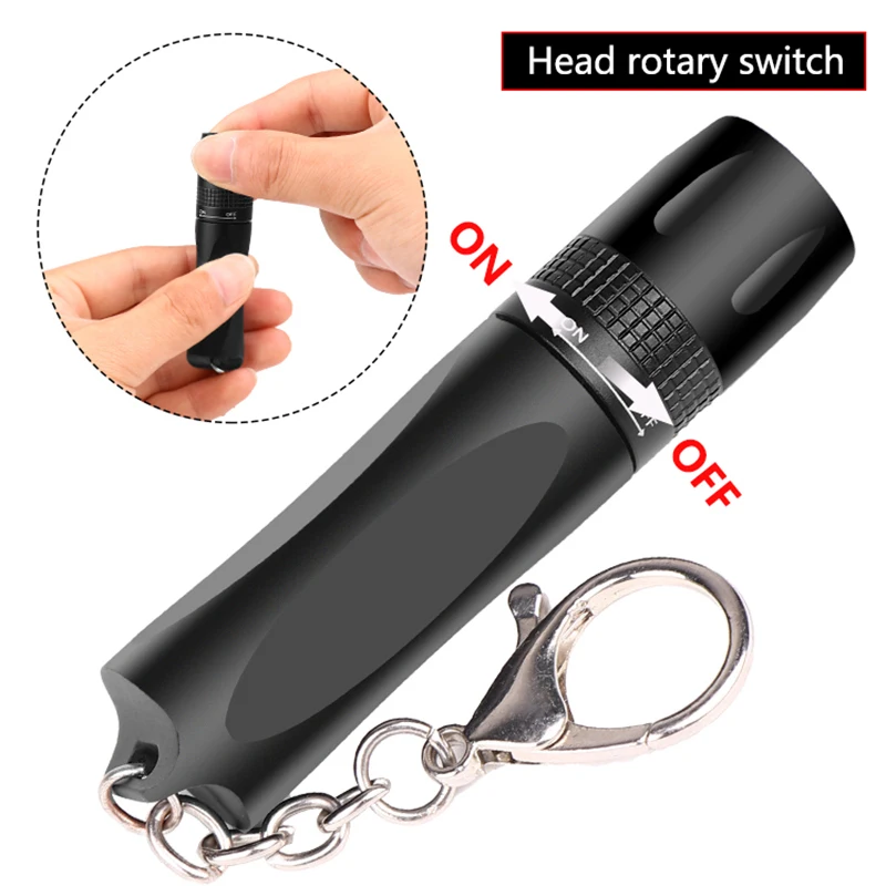 keychain Light XM-L T6 Led Flashlight Single Switch Mode Torch Waterproof Aluminum Lantern for Camping