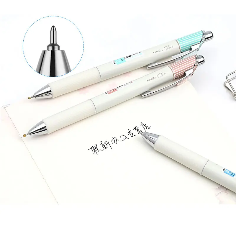 Pentel Energel Gel Pen Quick Drying Kawaii Pen Stripe Clena BLN75L 0.5mm Press Color Pens For School Student Stationery 1Pcs
