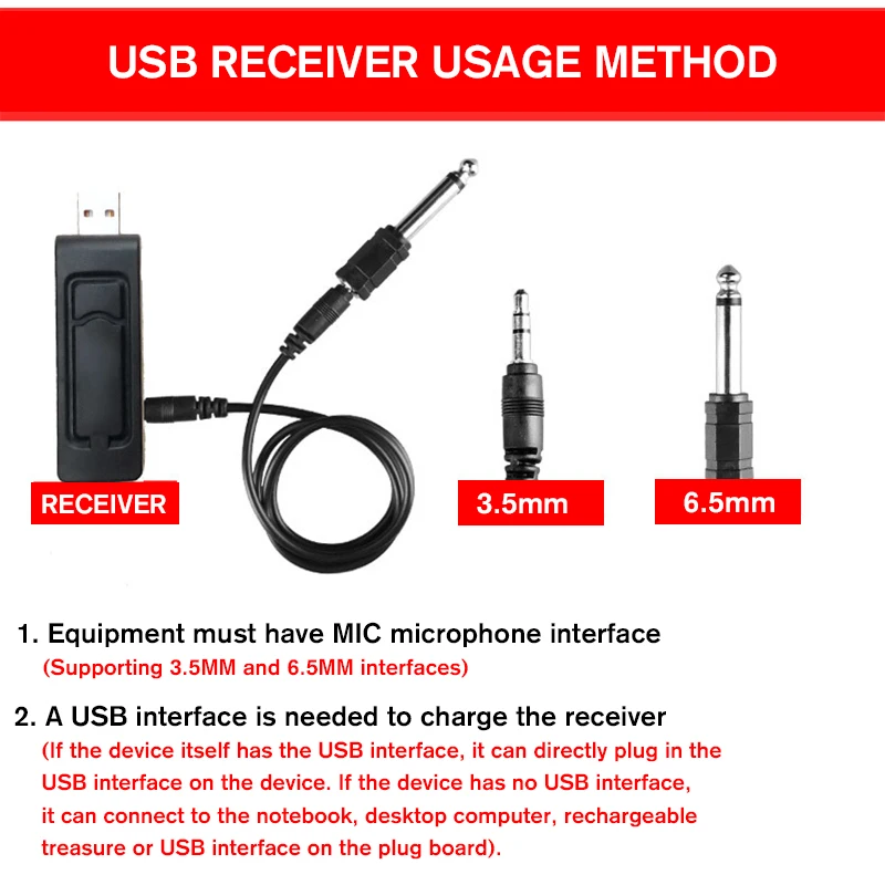 Universal UHF Wireless Professional Handheld Microphone with USB Receiver For Karaoke MIC For Church Performance Amplifier