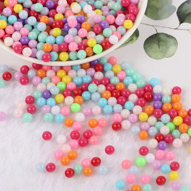 Nowy produkt 3/4/5/6/8mm nieporowate jednokolorowe kule cukierki dyspersyjne koraliki diy biลผuteria dekoracyjna akcesoria