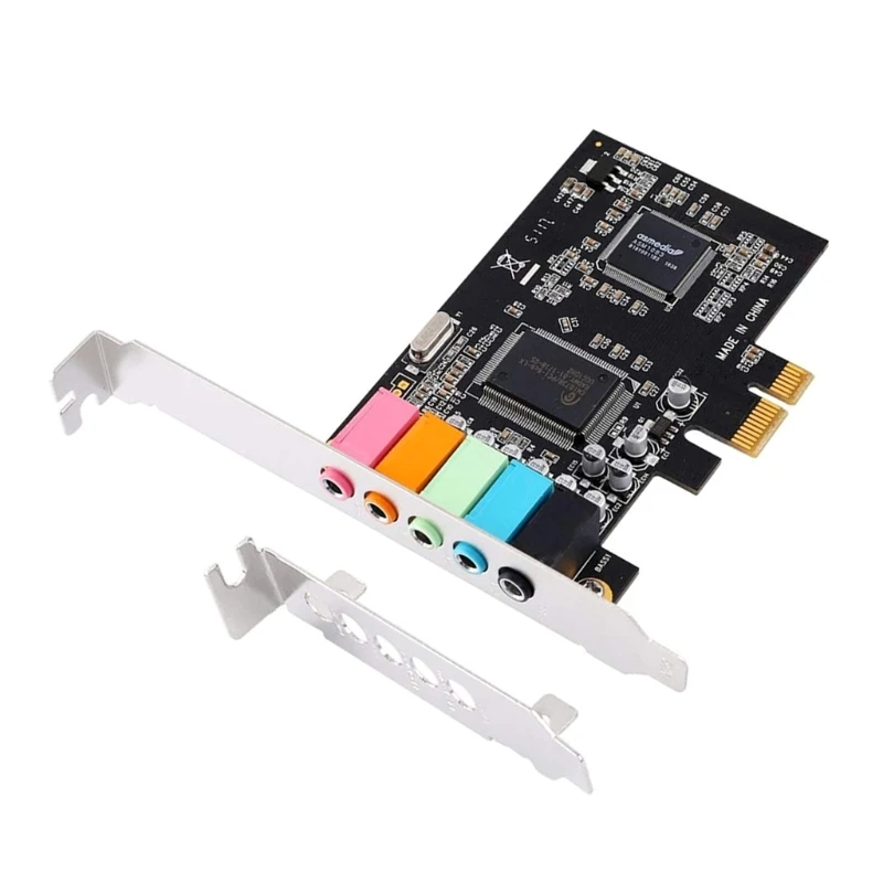 2023 NewPCIe Sound Card 5.1 Internal Sound Card 3D Stereo PCI-e Card 32/64 Bit PCI Express PC Sound Card CMI8738 Chip