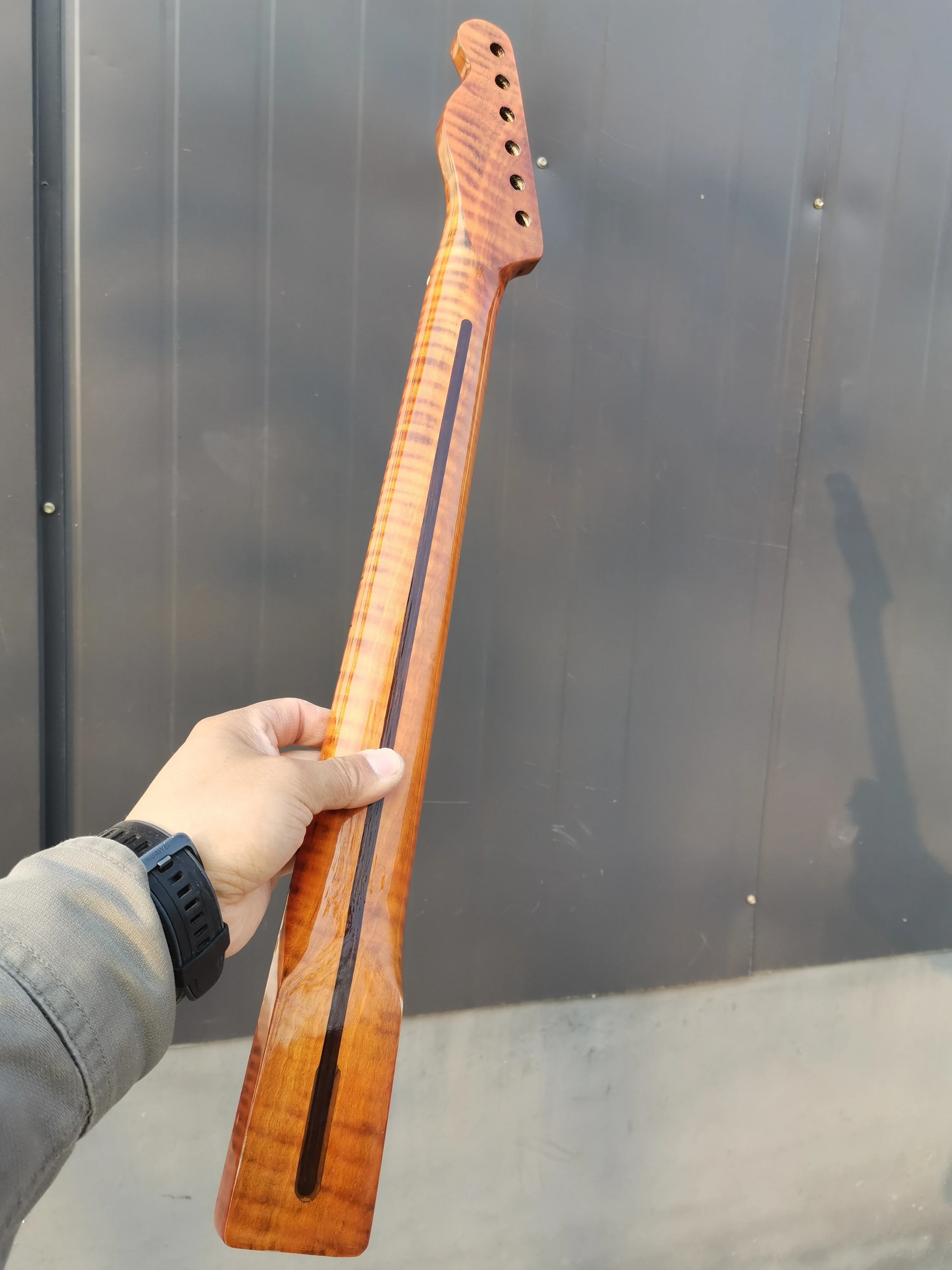 

New flam tiger Electric guitar neck 21 fret 25.5'' maple made and maple Guitar Fretboard #25