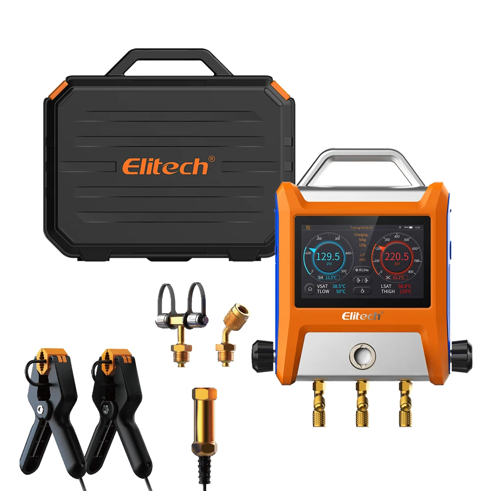 Corredo intelligente del collettore di Digital delle valvole di Elitech EMG-20V 2 con 5 "calibro astuto di HVAC del Touch Screen con Bluetooth