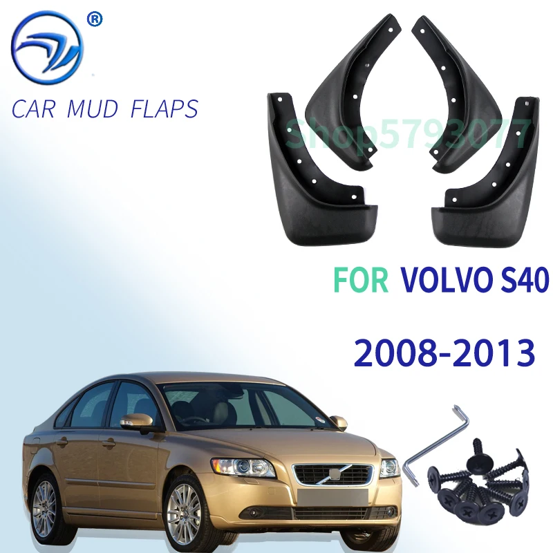 4pcs Auto Mudflaps Fit For VOLVO S40 2008 2009 2010 - 2013 Mudguards Mud flap Splash guards fender flare Mudguard accesories