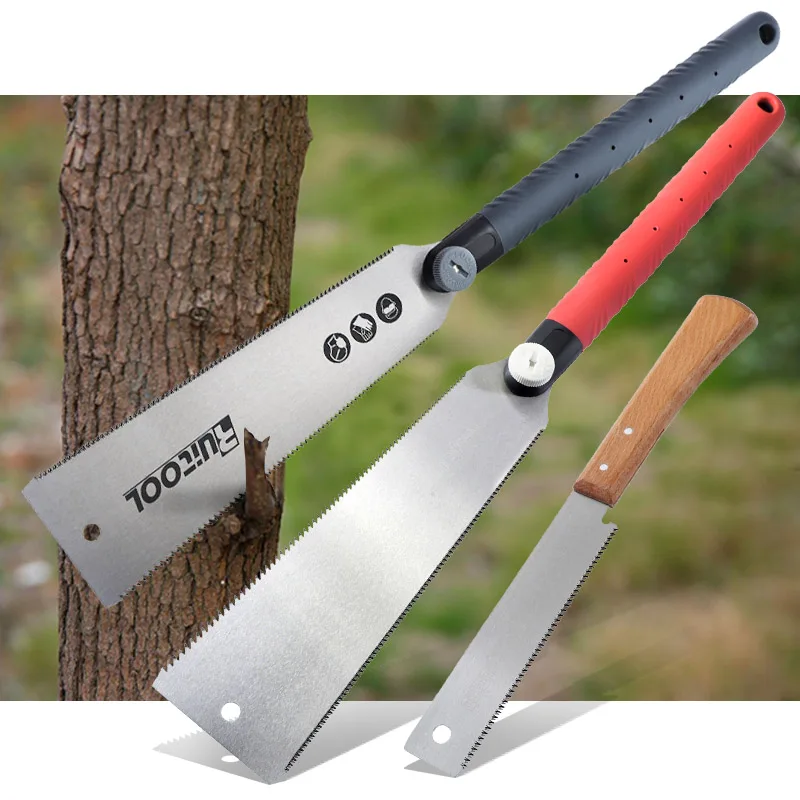 Ryoba Japanese Saw 3-Edge Tooth Pull Saws Flexible Flush Cut Hand Saw for Tenon Wood Fine Cutting Woodworking