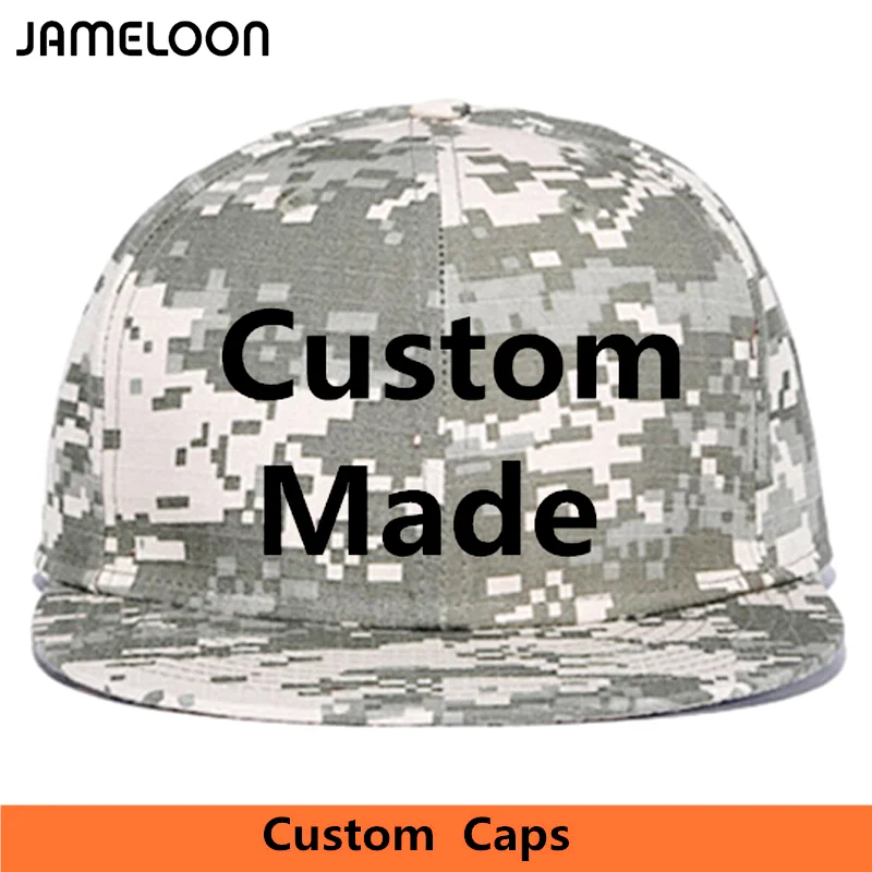 

Customized Hip Hop Camouflage Snapback Adult Kids Baseball Caps LOGO 3D Embroidery Dancers Team Exclusive Sun Snap Backs Hats