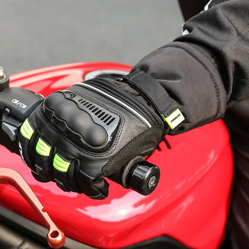 Guantes de Moto impermeables, resistentes al viento, reflectantes, antideslizantes, para Invierno